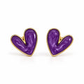 MAYVIKA Heart Enamel Stud Earrings