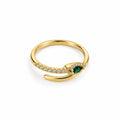 MAYVIKA Emerald Green Crystal Gold Ring