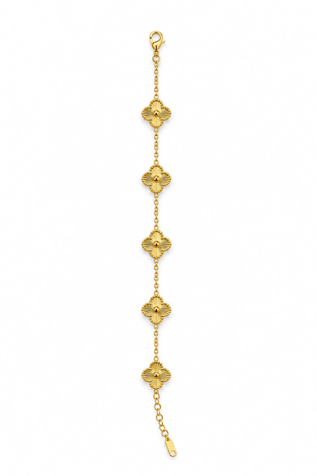 MAYVIKA Golden Clover Charm Bracelet
