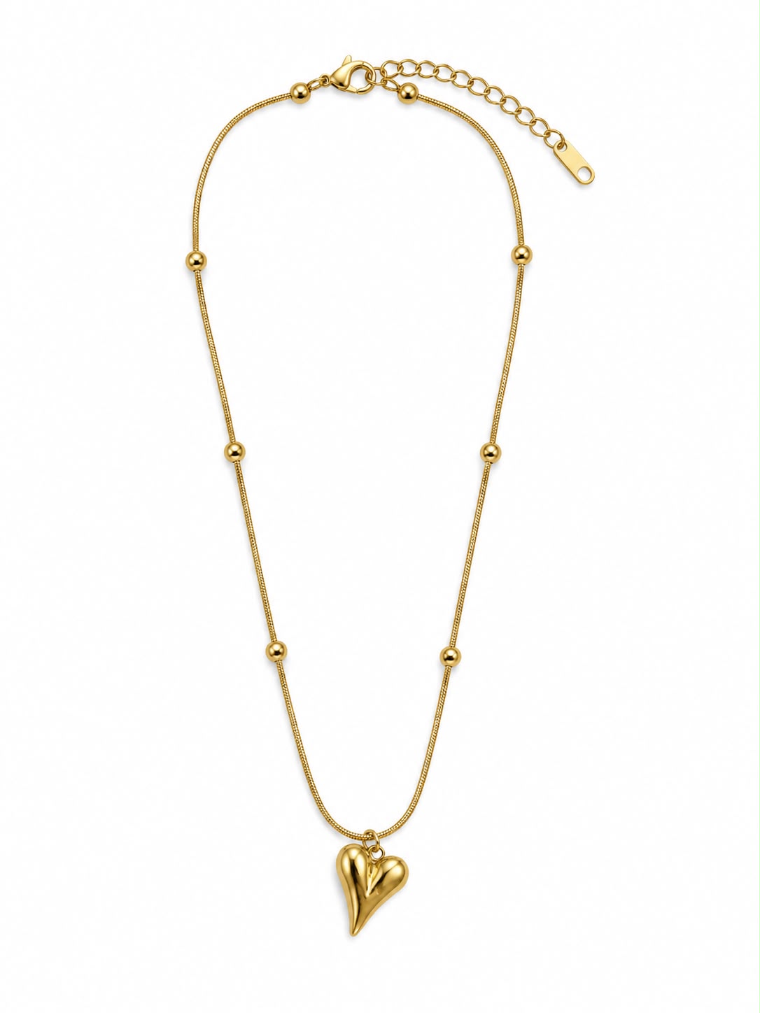 MAYVIKA Heart Charm Gold Necklace