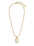 MAYVIKA Pearl Rectangle Gold Necklace