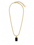 MAYVIKA Black Rectangle Gold Necklace