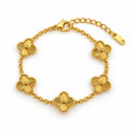 MAYVIKA Golden Clover Charm Bracelet