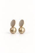 MAYVIKA Oval Pearl Drop Earrings